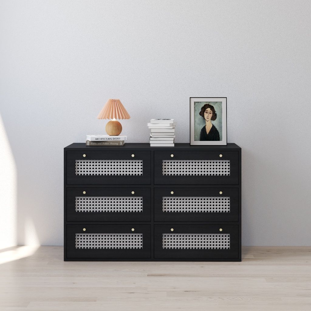 HAPPY FURNITURE , Tủ lưu trữ 6 ngăn kéo - MAY , THK_303 , 110cm x 45cm x 70cm DxRxC