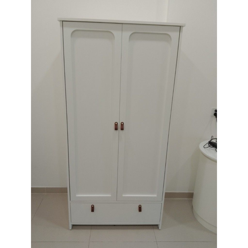 HAPPY FURNITURE , Tủ quần áo 2 cửa mở 1 ngăn kéo - NOMIA , TCM_037 , 90cm x 58cm x 180cm