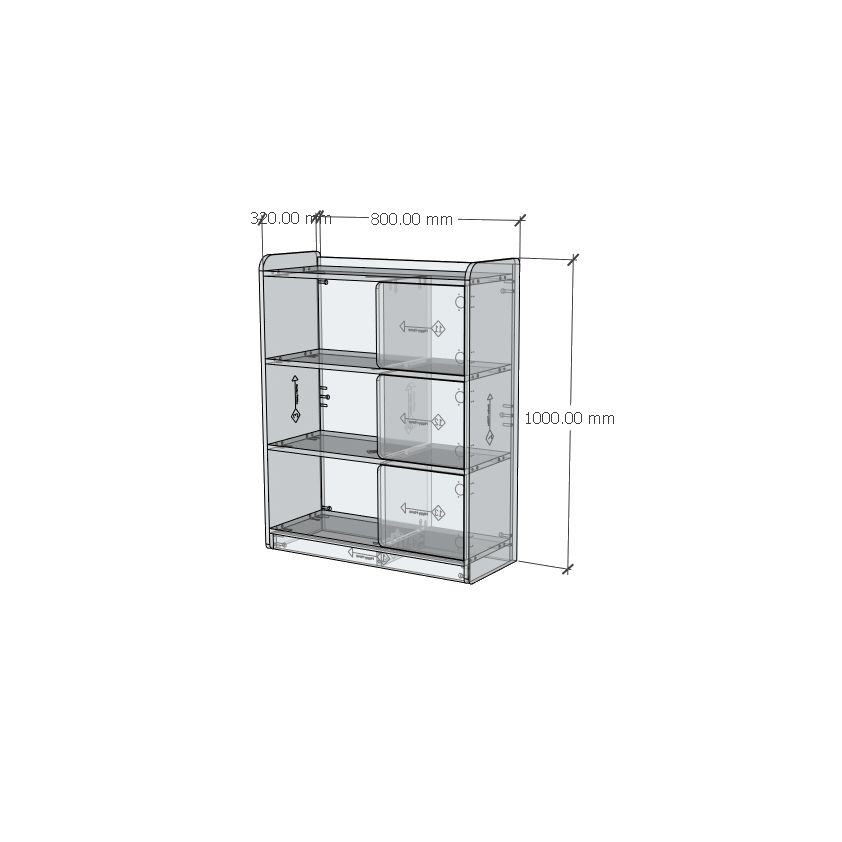 HAPPY FURNITURE , Tủ lưu trữ 3 cửa mở cho trẻ em - KID , TLT_009 , 80cm x 32cm x 100cm