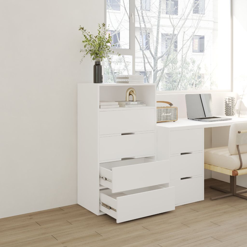 HAPPY FURNITURE , Tủ lưu trữ 4 ngăn kéo - LAYLA , THK_333 , 65cm x 40cm x 116cm DxRxC