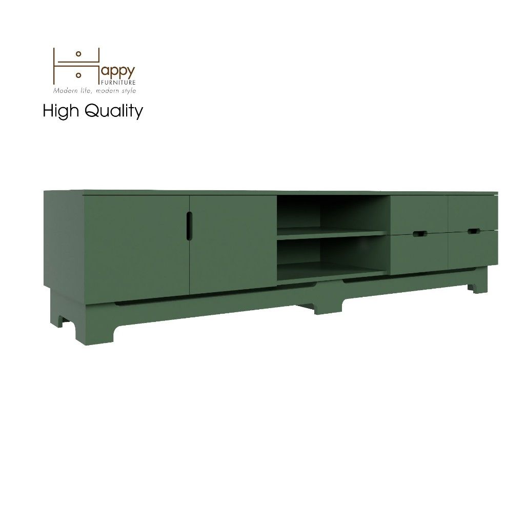 HAPPY FURNITURE , Kệ TV 4 ngăn kéo - MOLLY , KTV_025 , 220cm x 40cm x 50cm