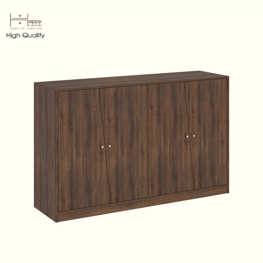 HAPPY FURNITURE , Tủ lưu trữ 4 cửa mở - DALEY , TCM_257 , 160cm x 45cm x 100cm DxRxC