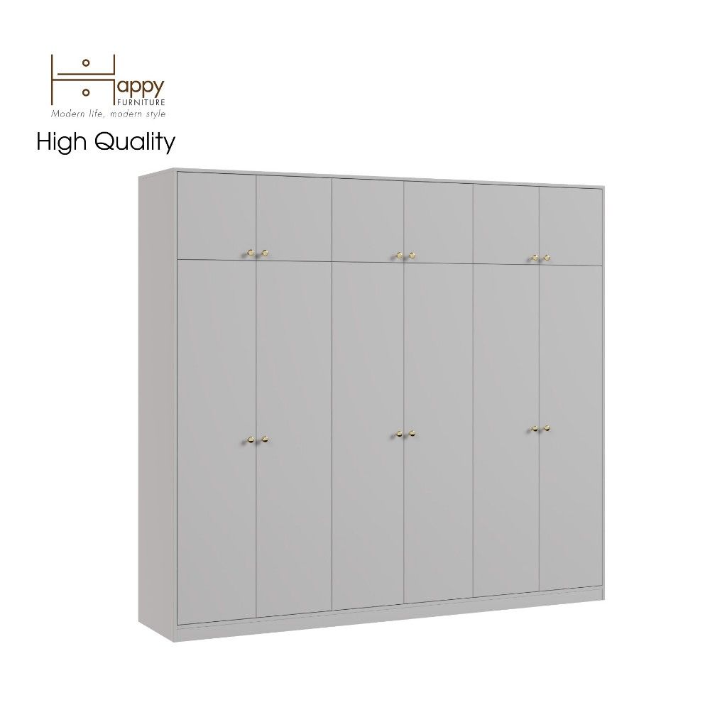 HAPPY FURNITURE , Tủ quần áo 2 ngăn kéo cỡ lớn - ELEGANT , TCM_043 , 240cm x 54cm x 220cm