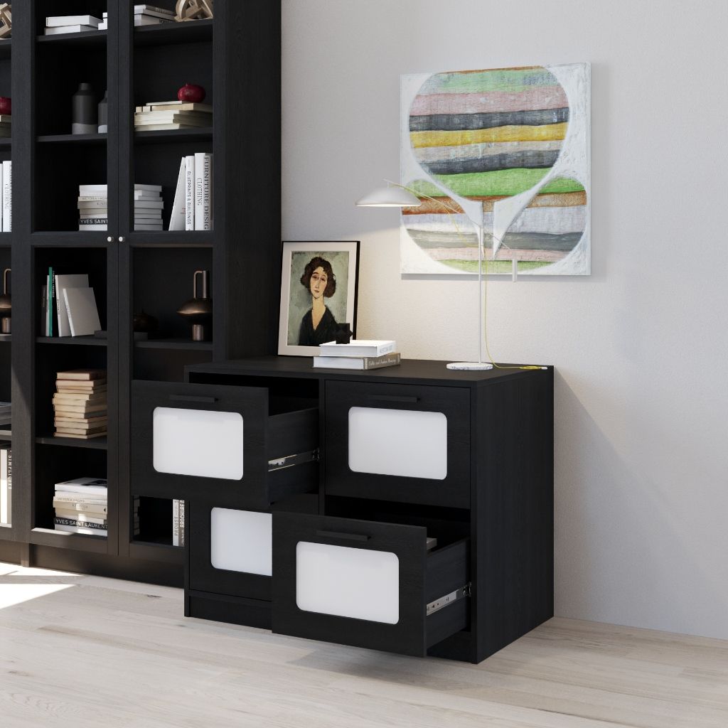 HAPPY FURNITURE , Tủ lưu trữ 4 ngăn kéo - TASY ,THK_317 , 90cm x 50cm x 70cm DxRxC
