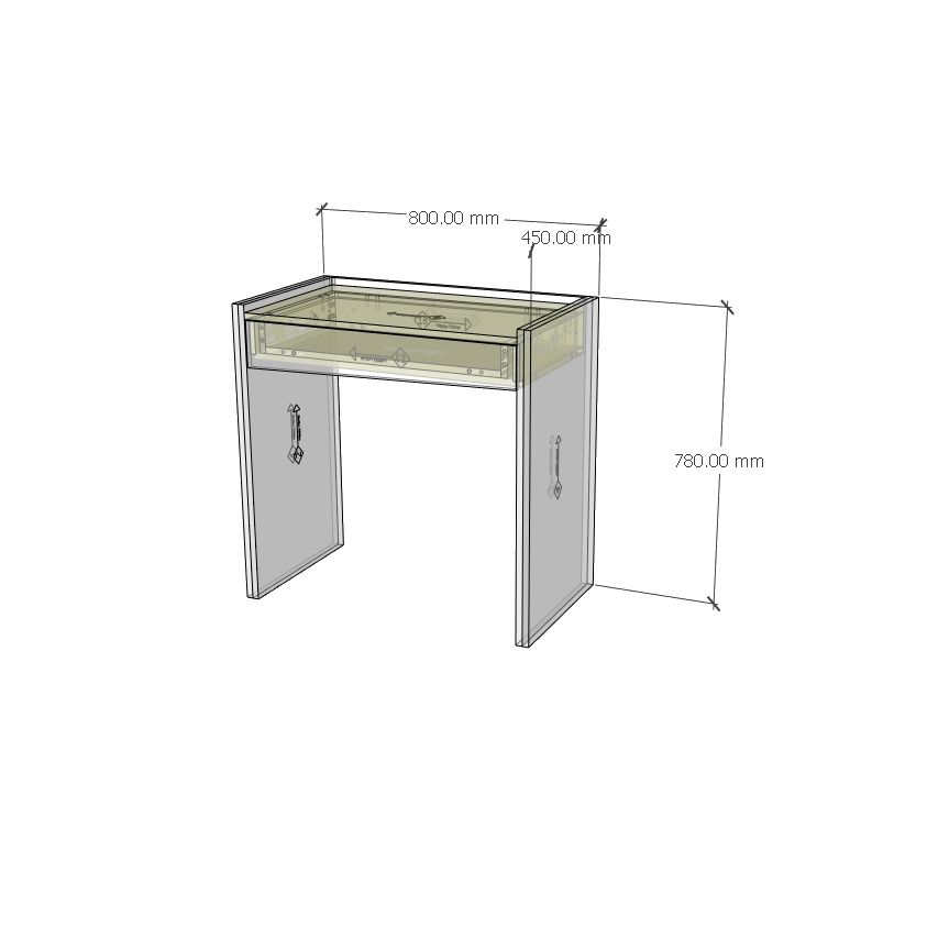 HAPPY FURNITURE , Bàn trang điểm 1 ngăn kéo - VIGGO , BAN_089 , 80cm x 45cm x 78cm