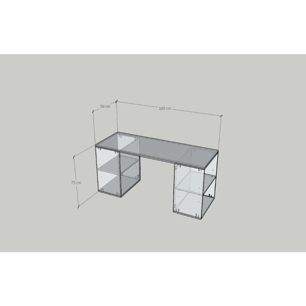 HAPPY FURNITURE , Bàn làm việc 4 ngăn - MAY , BAN_149 , 160cm x 59cm x 75cm DxRxC