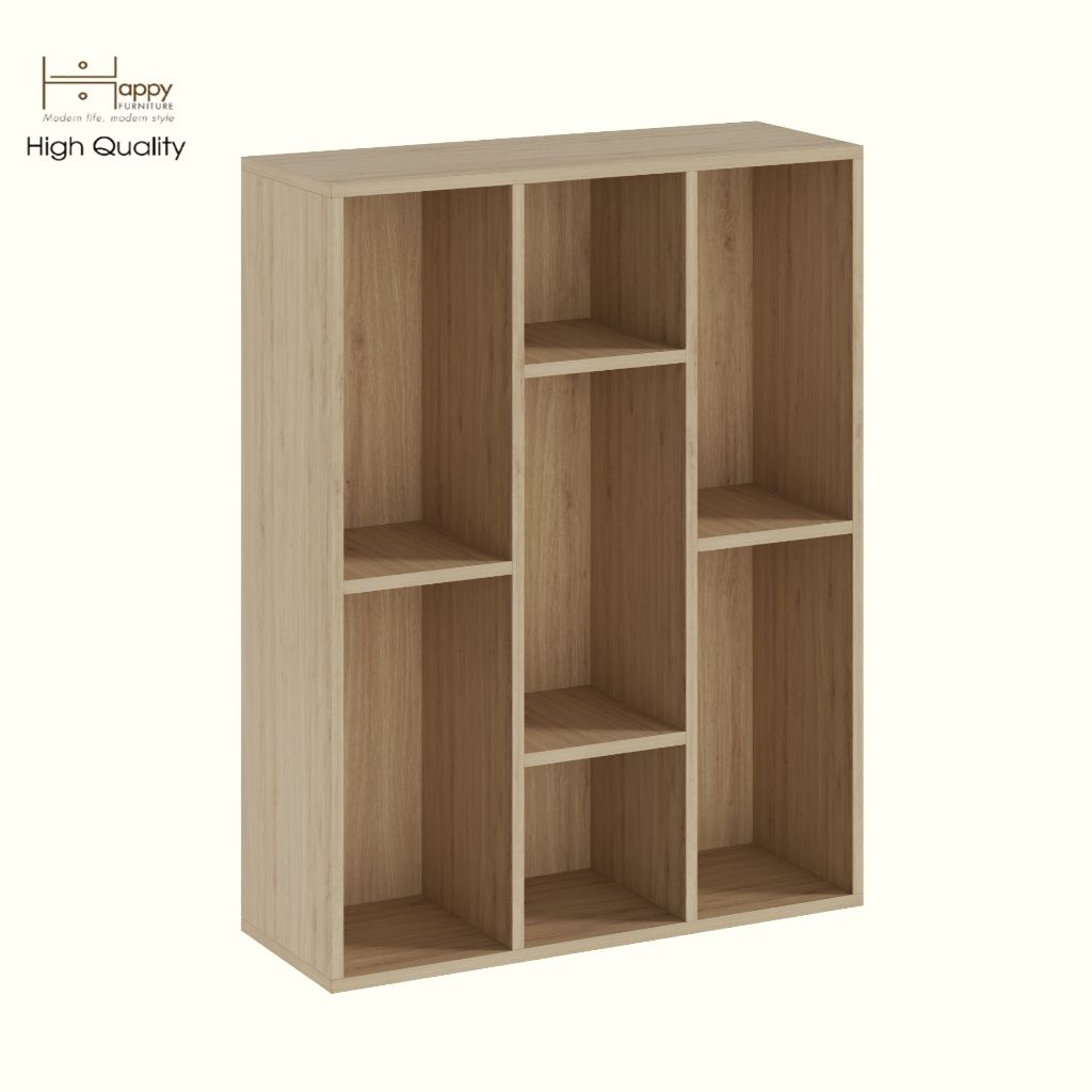 HAPPY FURNITURE ,Kệ sách 7 ngăn - CATY , KSA_096, 77cm x 28cm x 100cm DxRxC
