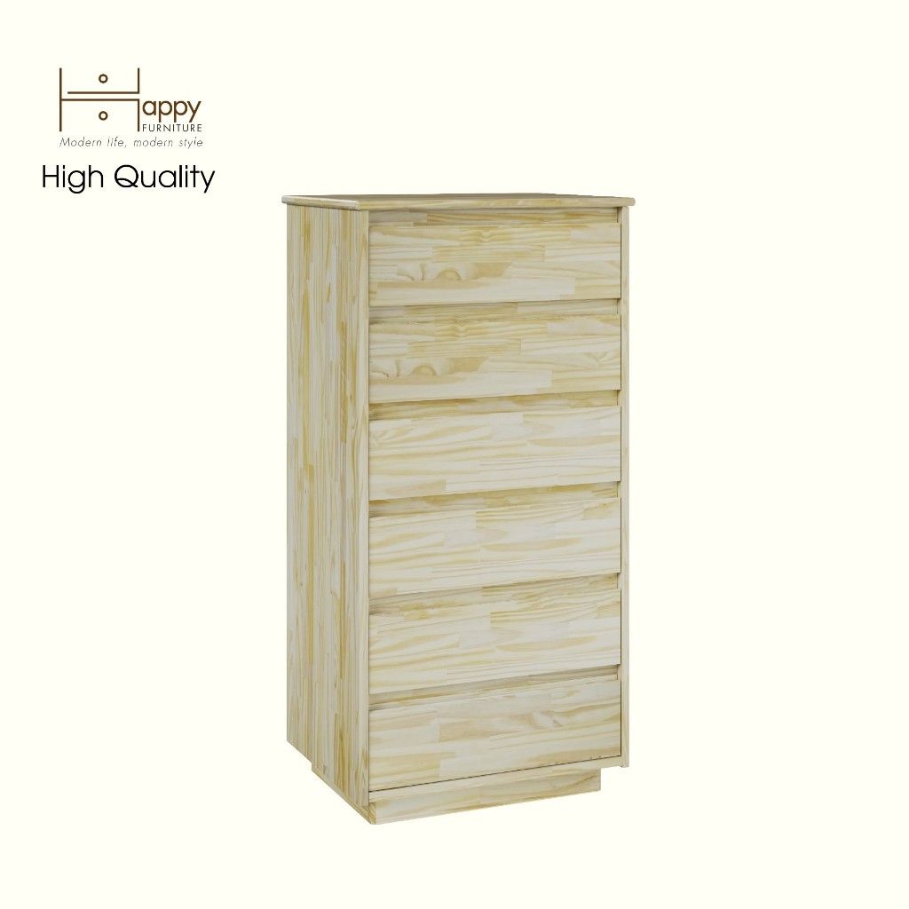 HAPPY FURNITURE , gỗ tự nhiên , Tủ lưu trữ 6 ngăn kéo - GALI , THK_175 , 60cm x 45cm x 120cm