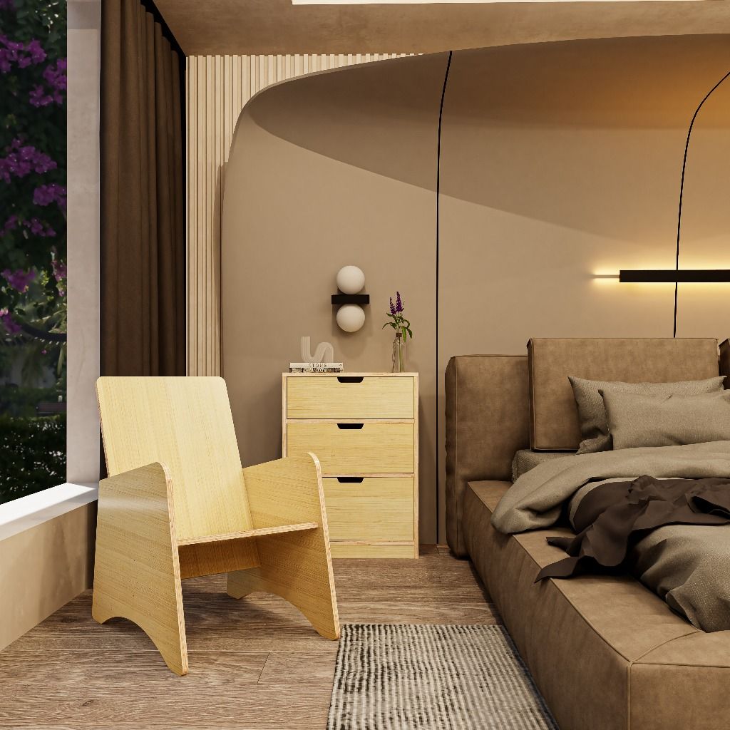 HAPPY FURNITURE , Gỗ tự nhiên , Ghế đơn gỗ Plywood - AIDAN , GHE_007 , 52x69x80cm ( DxRxC)