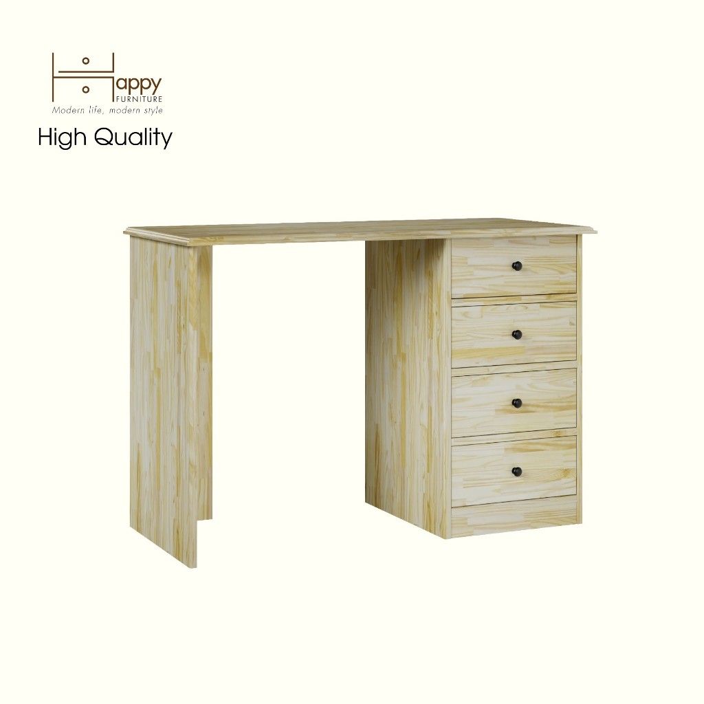 HAPPY FURNITURE , Gỗ tự nhiên , Bàn trang điểm 4 ngăn kéo - FARAH , BAN_098 , 110x45x75cm
