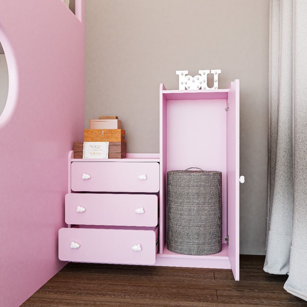 HAPPY FURNITURE , Tủ lưu trữ 3 ngăn kéo cho trẻ em - KID , THK_166 , 100cm x 32cm x 110cm