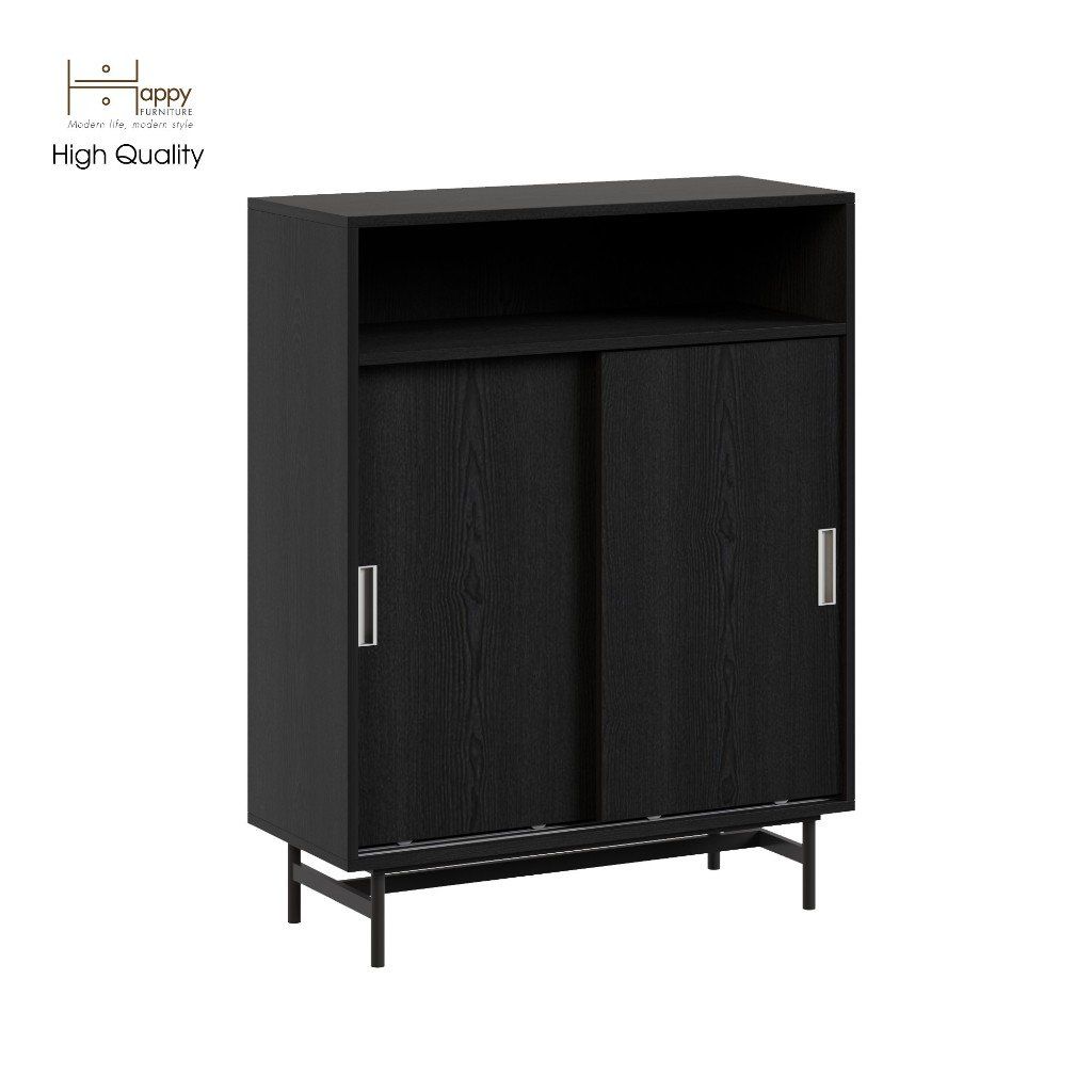 HAPPY FURNITURE , Tủ lưu trữ 3 ngăn cánh lùa chân sắt - LUCA , TCL_018 , 86cm x 36cm x 110cm