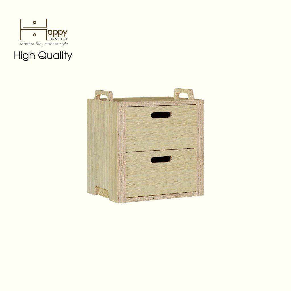 HAPPY FURNITURE , Gỗ tự nhiên , Thùng lưu trữ 2 ngăn kéo gỗ Plywood - GAMOR , TLT_031 , 40cm x 30cm x 44cm DxRxC