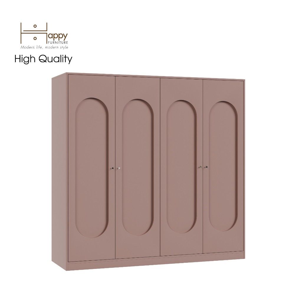 HAPPY FURNITURE , Tủ quần áo 4 cửa mở - SWEETY , TCM_066 , 180cm x 56cm x 176cm