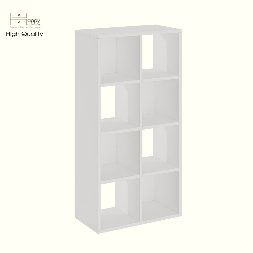 HAPPY FURNITURE , Kệ sách 8 ngăn - CHANN, KSA_105 , 54cm x 28cm x 106cm DxRxC