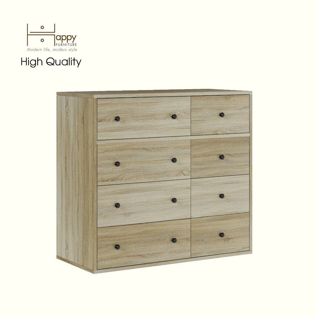 HAPPY FURNITURE , ZACY - Tủ lưu trữ 8 ngăn kéo , THK_212 , 90cm x 40cm x 82cm DxRxC, Sản phẩm phổ thông