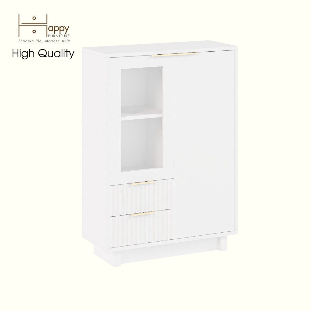 HAPPY FURNITURE , Tủ lưu trữ 2 ngăn kéo 2 cửa mở- NAMI, TLT_041 , 70cm x 30cm x 100cm DxRxC