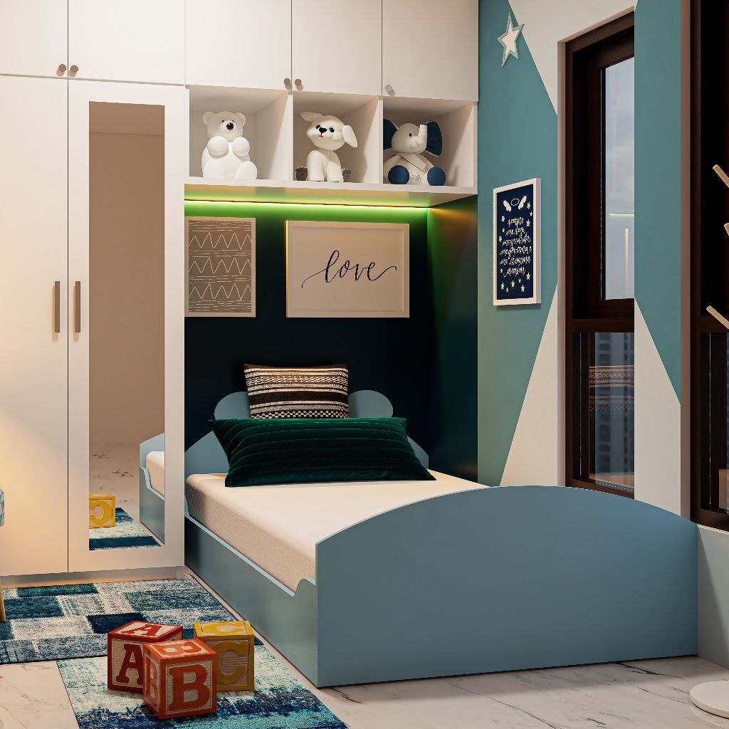 HAPPY FURNITURE , Giường ngủ cho trẻ em - KID , GNG_162 , GNG_163 , 203cm x 20cm