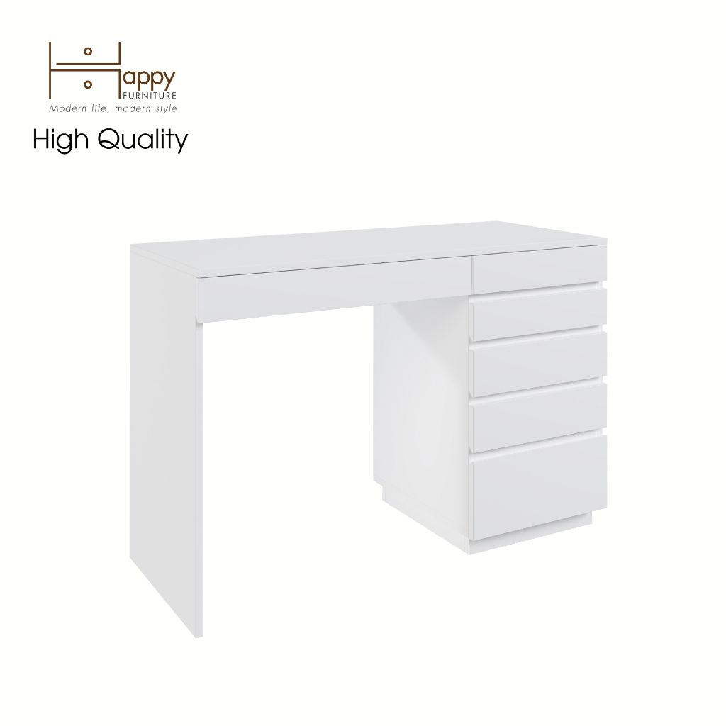 HAPPY FURNITURE , Bàn làm việc 6 ngăn kéo - MACRO , BAN_009 , 110cm x 45cm x 73cm