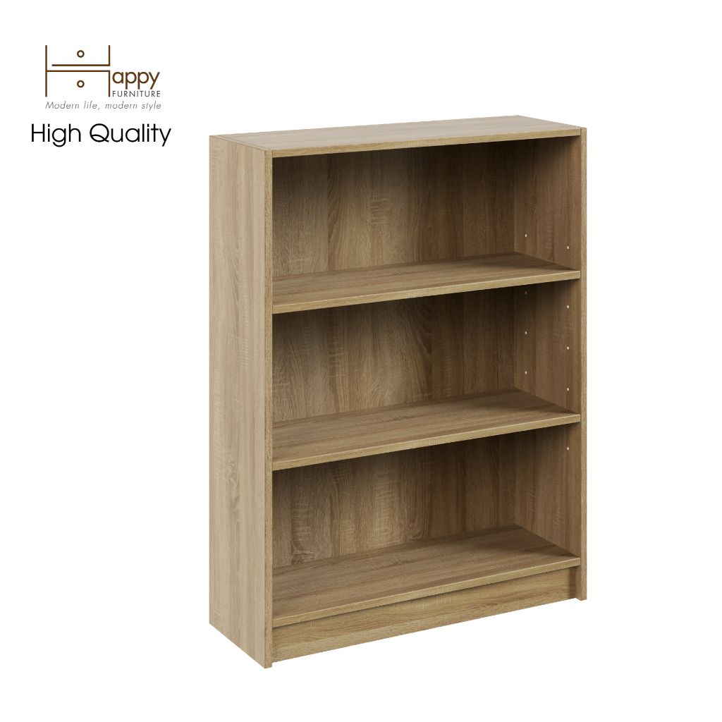 HAPPY FURNITURE , kệ sách 3 tầng - CATY , KSA_007 , 80cm x 28cm x 106cm