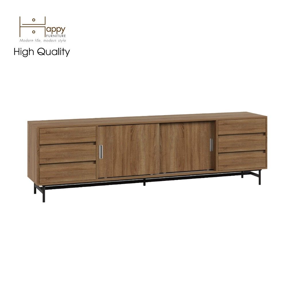 HAPPY FURNITURE , Kệ TV 2 cửa lùa - LUCA , KTV_015 , 220cm x 42cm x 65cm