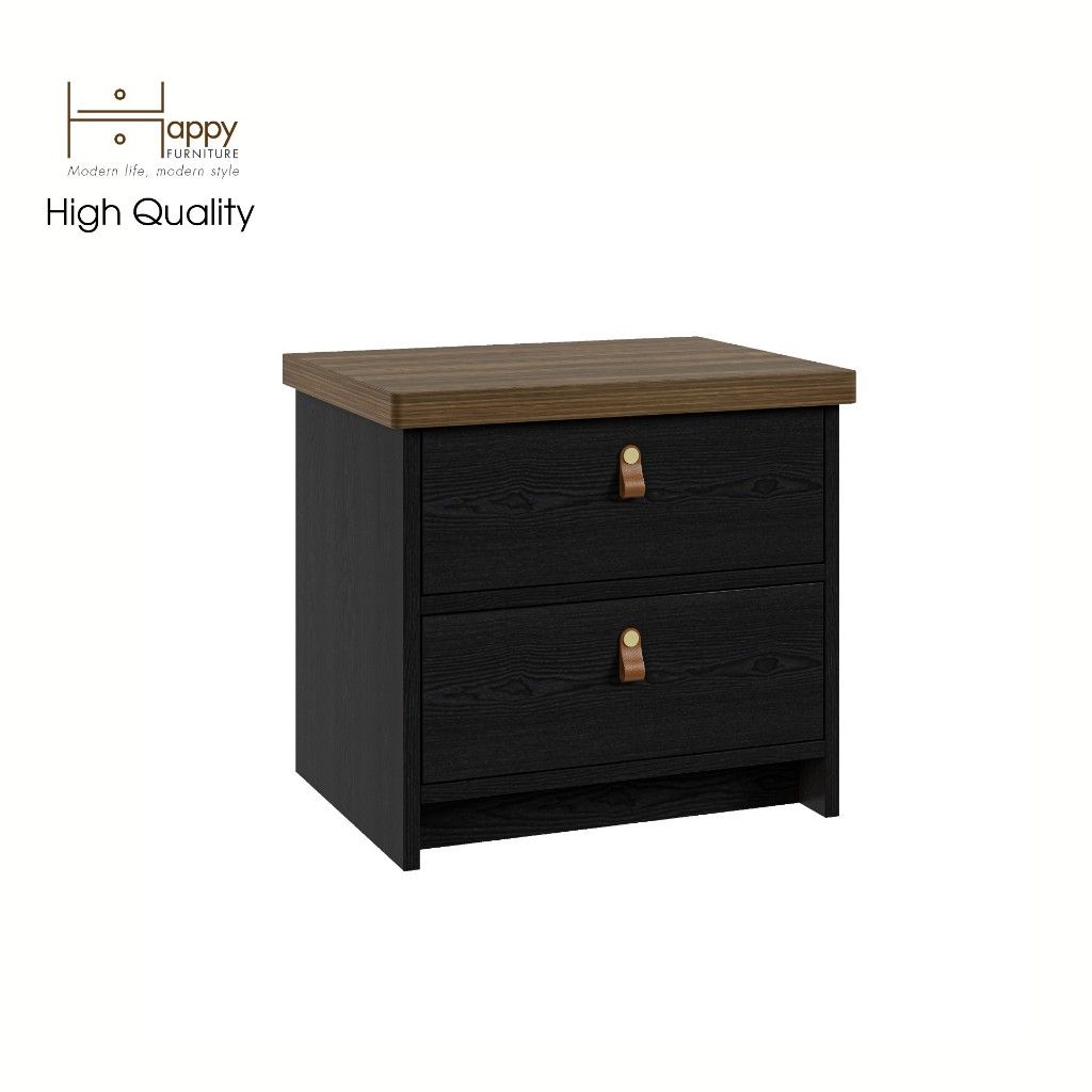 HAPPY FURNITURE , Táp đầu giường 2 ngăn kéo - NOMIA , THK_069 , 50cm x 40cm x 46cm