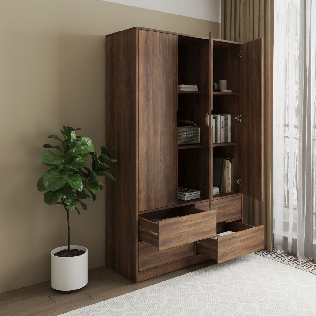 HAPPY FURNITURE ,Tủ lưu trữ 3 cửa mở - LAYLA , TCM_274 , 119cm x 45cm x 190cm DxRxC