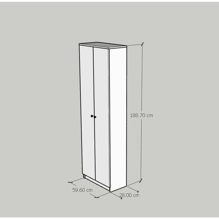 HAPPY FURNITURE , kệ sách 6 tầng 2 cửa mở - CATY , KSA_004 , 60cm x 30cm x 189cm