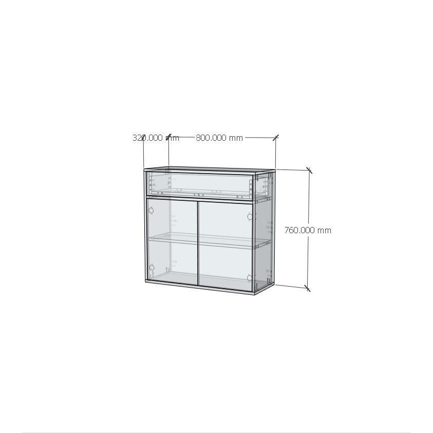 HAPPY FURNITURE , ZACY - Tủ lưu trữ 2 cửa mở , TCM_206 , 80cm x 32cm x 76cm DxRxC, Sản phẩm phổ thông