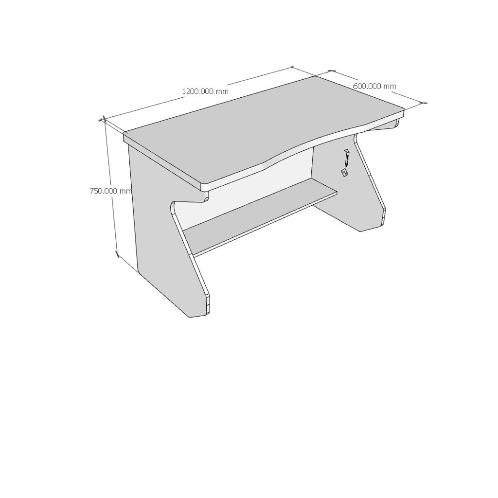 HAPPY FURNITURE , Bàn làm việc 1m2 - HELI , BAN_060 , 120cm x 60cm x 75cm
