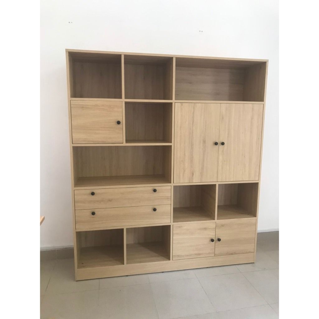 HAPPY FURNITURE , Kệ sách nhiều ngăn - CATY , KSA_026 , 160cm x 38cm x 180cm