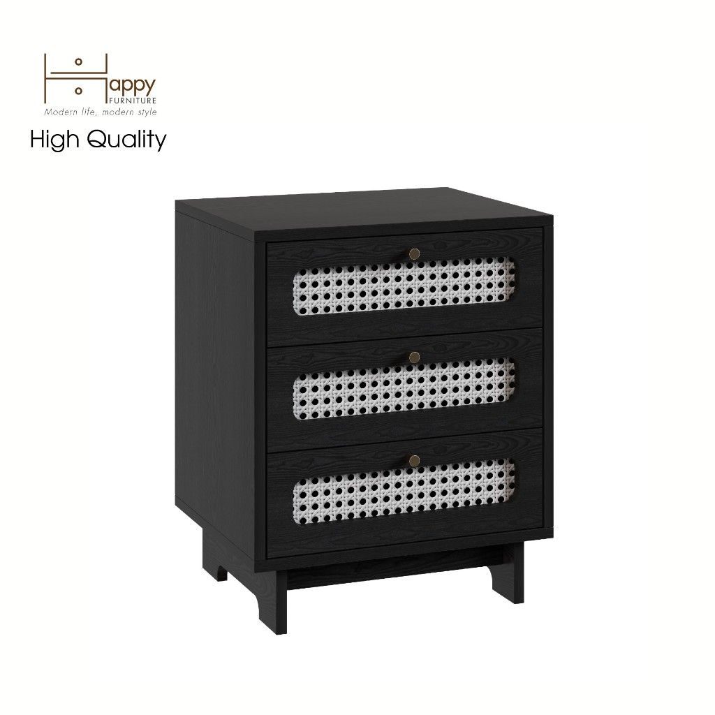 HAPPY FURNITURE , Táp đầu giường 3 ngăn - MEYDAN , THK_077 , 48cm x 40cm x 60cm
