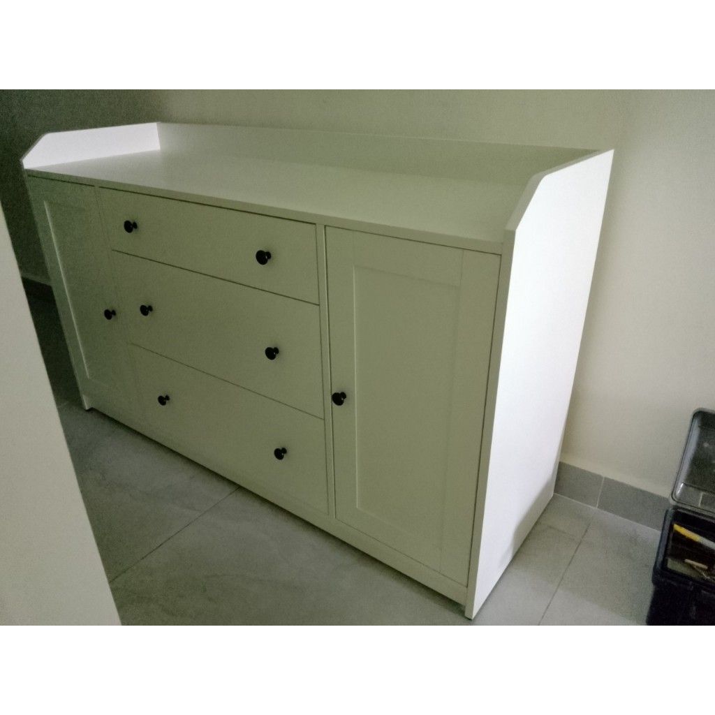 HAPPY FURNITURE , Tủ 2 cửa mở 3 ngăn kéo - CANA , THK_007 , 140cm x 46cm x 84cm