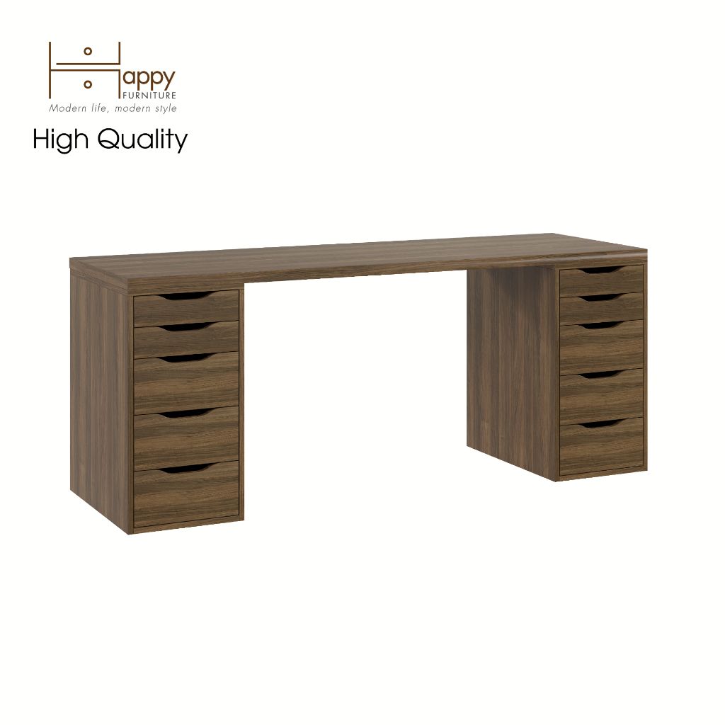 HAPPY FURNITURE , Bàn làm việc 2 bên ngăn tủ - LIDA , BAN_028 BAN_024