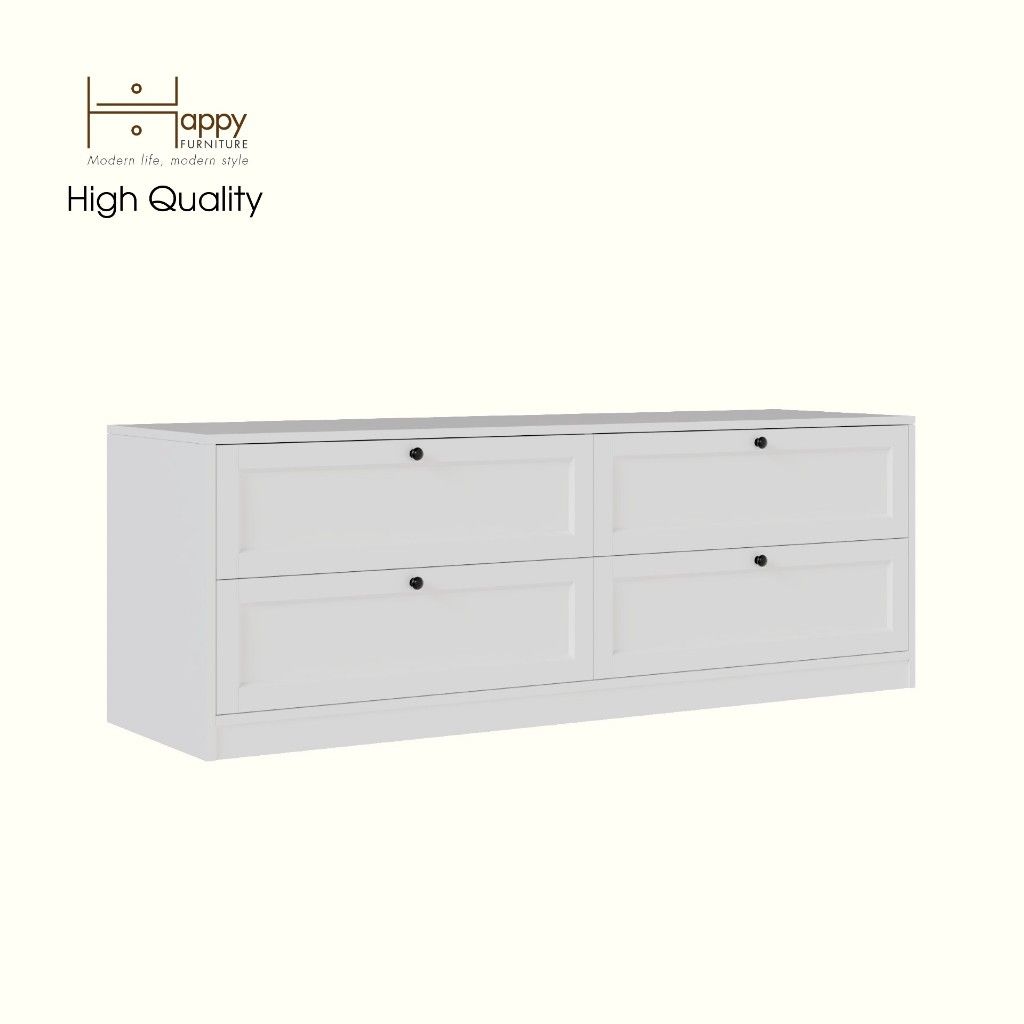 HAPPY FURNITURE , MATTA - Tủ lưu trữ 4 ngăn kéo, THK_224 , 160cm x 45cm x 56cm DxRxC