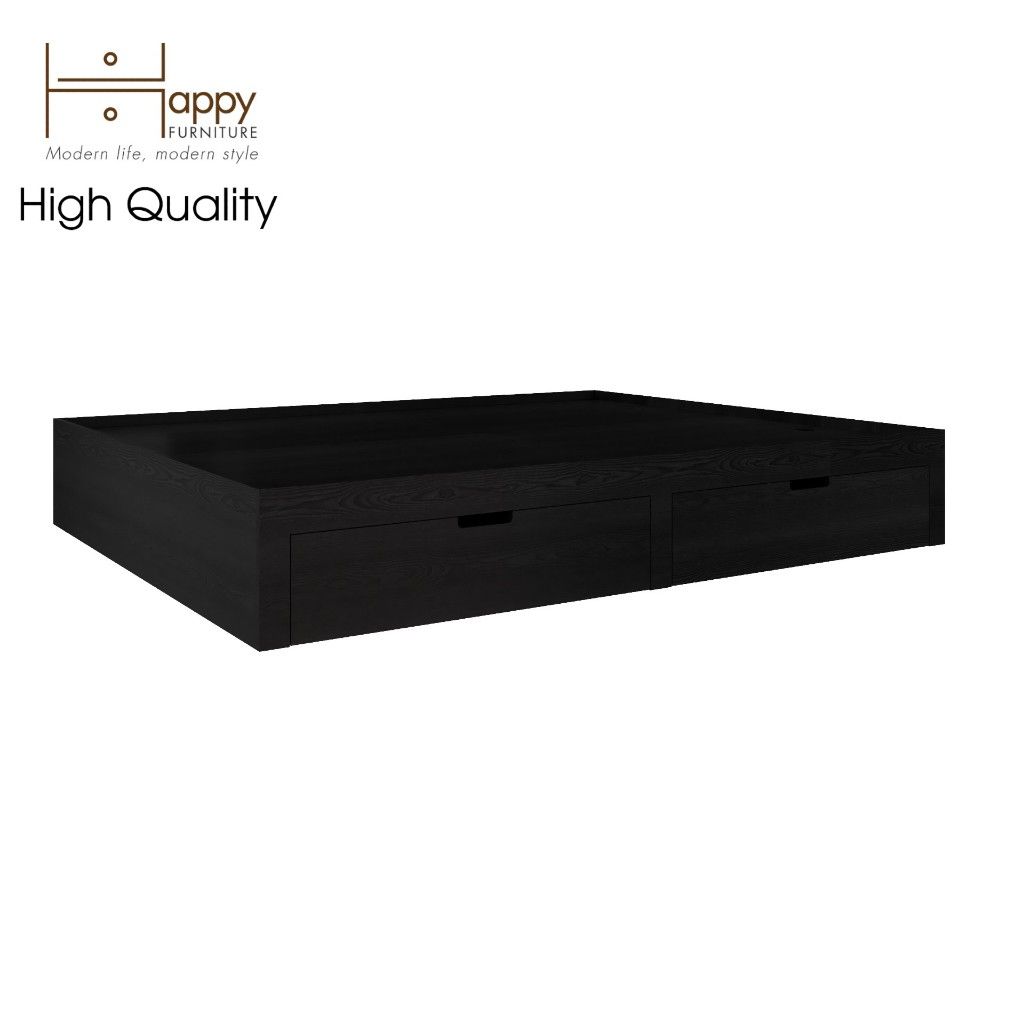 HAPPY FURNITURE , Giường ngủ 2 ngăn kéo - MOLLY , GNG_106 GNG_107 GNG_108 GNG_109 , 203x32cm , dài x cao