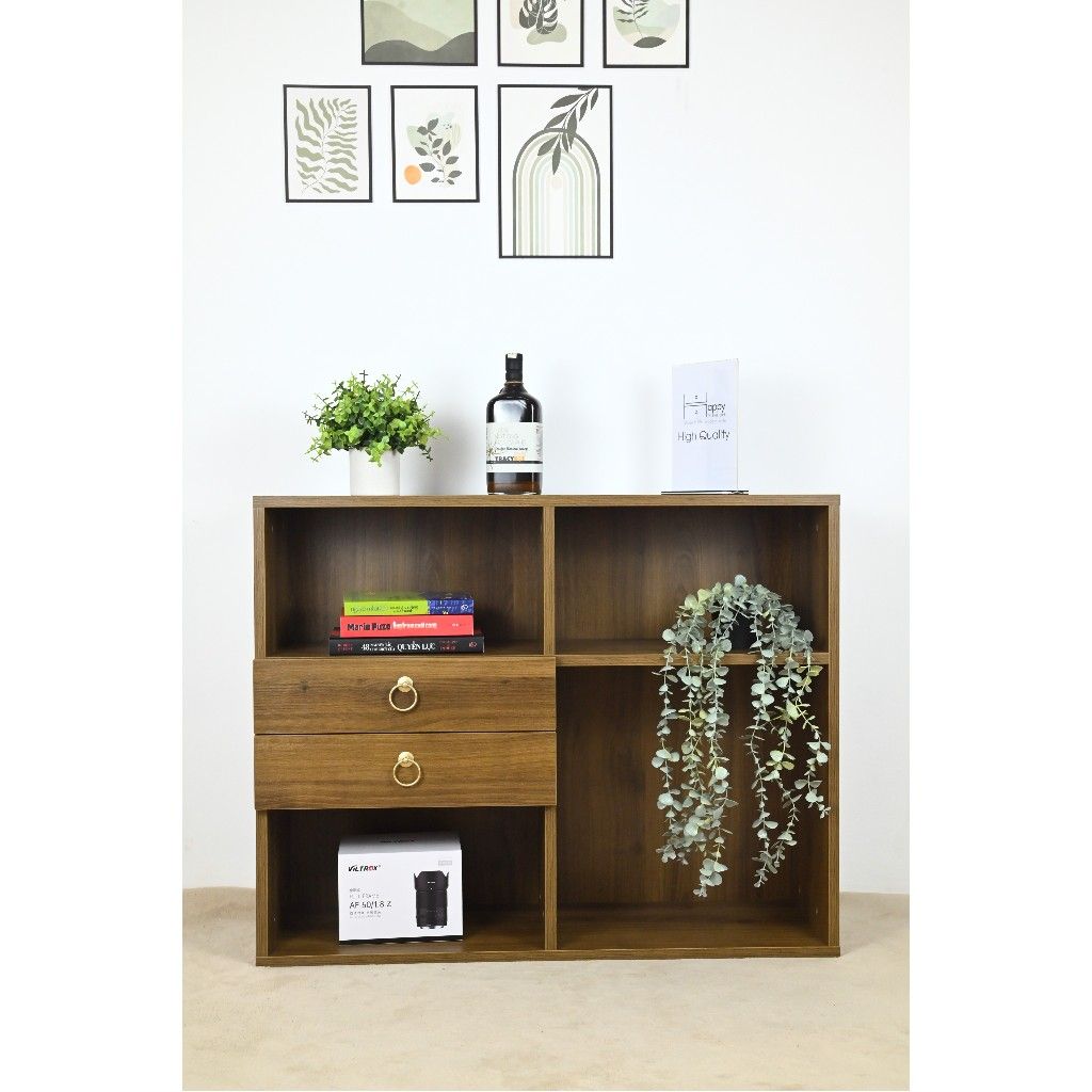 HAPPY FURNITURE , Tủ trang trí 2 hộc kéo - WESLEY , THK_047 , 90cm x 30cm x 72cm