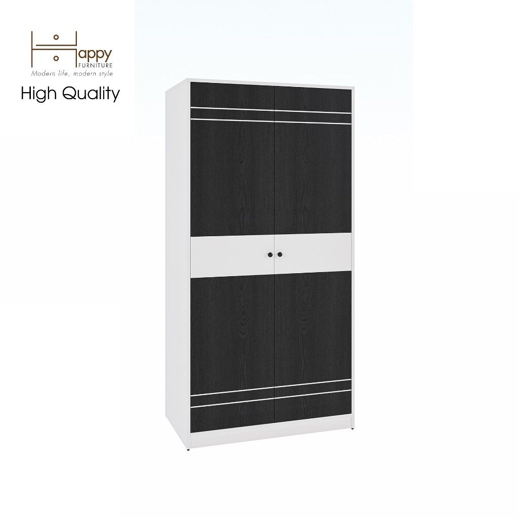 HAPPY FURNITURE , Tủ quần áo 2 cửa mở - TAKO , TCM_140 , 90cm x 54cm x 180cm