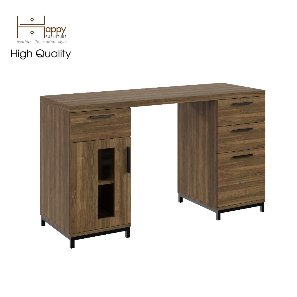 HAPPY FURNITURE , Bàn trang điểm chân sắt - LOUIS , BAN_036 , 130cm x 45cm x 75cm