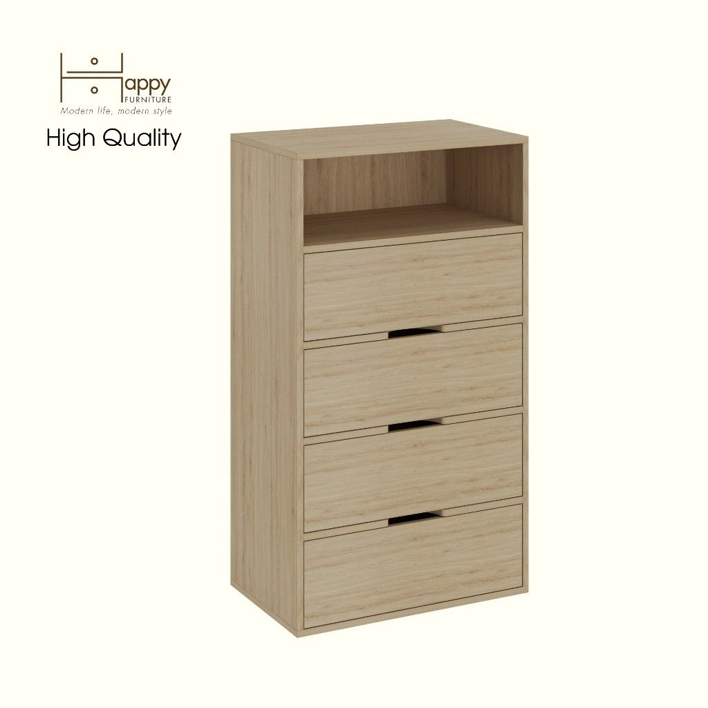 HAPPY FURNITURE , Tủ lưu trữ 4 ngăn kéo - LAYLA , THK_333 , 65cm x 40cm x 116cm DxRxC