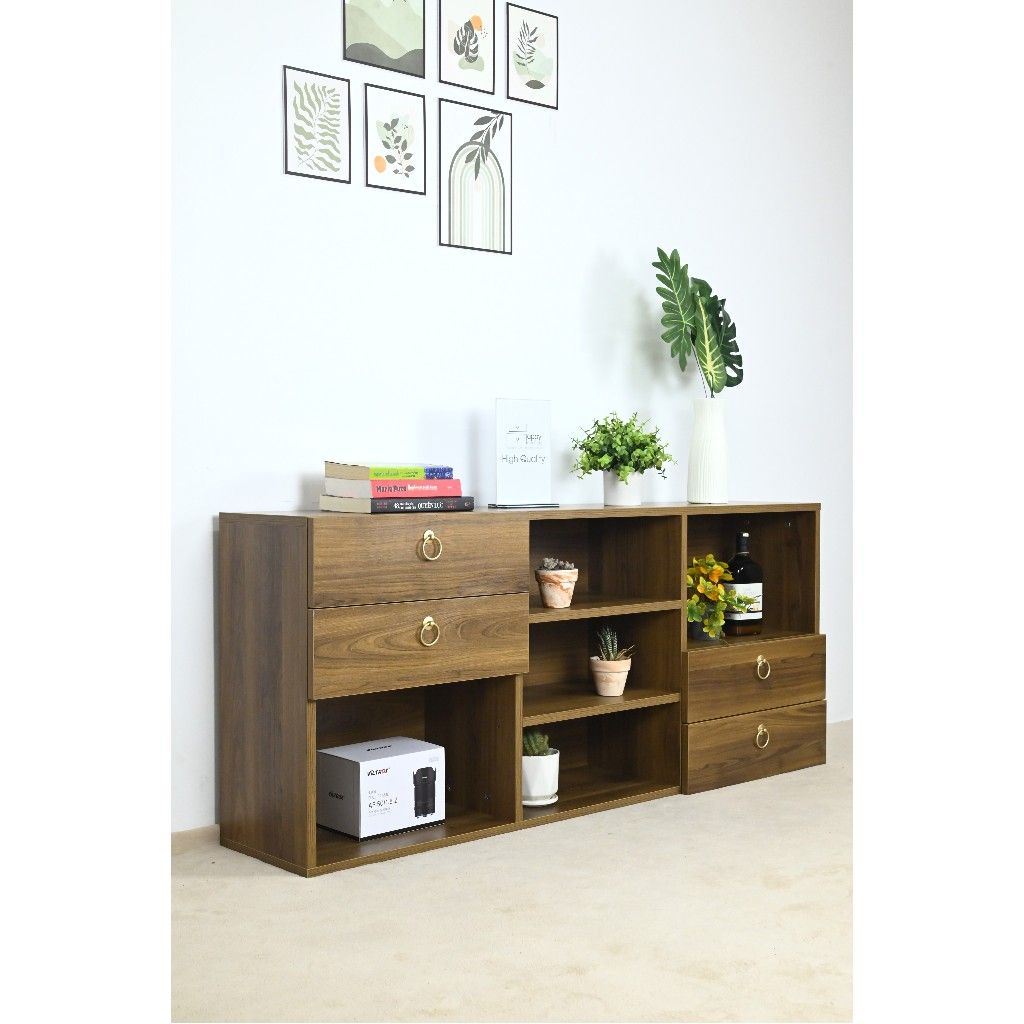 HAPPY FURNITURE , Tủ trang trí 4 hộc kéo - WESLEY , THK_048 , 140cm x 30cm x 60cm