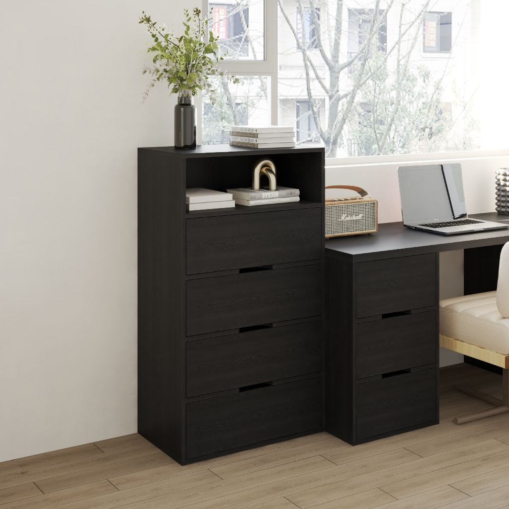 HAPPY FURNITURE , Tủ lưu trữ 4 ngăn kéo - LAYLA , THK_333 , 65cm x 40cm x 116cm DxRxC