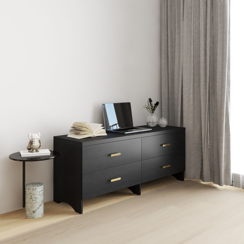 HAPPY FURNITURE , Tủ lưu trữ 6 ngăn kéo - CHEVY, THK_266 , 140cm x 45cm x 60cm DxRxC