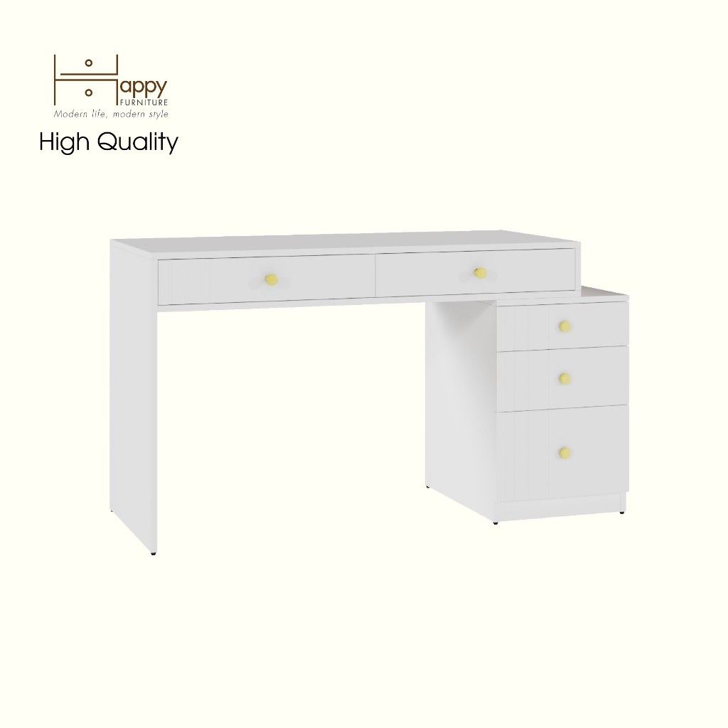 HAPPY FURNITURE , Bàn làm việc 5 ngăn kéo - JOVIE , BAN_084 , 120cm x 50cm x 75cm