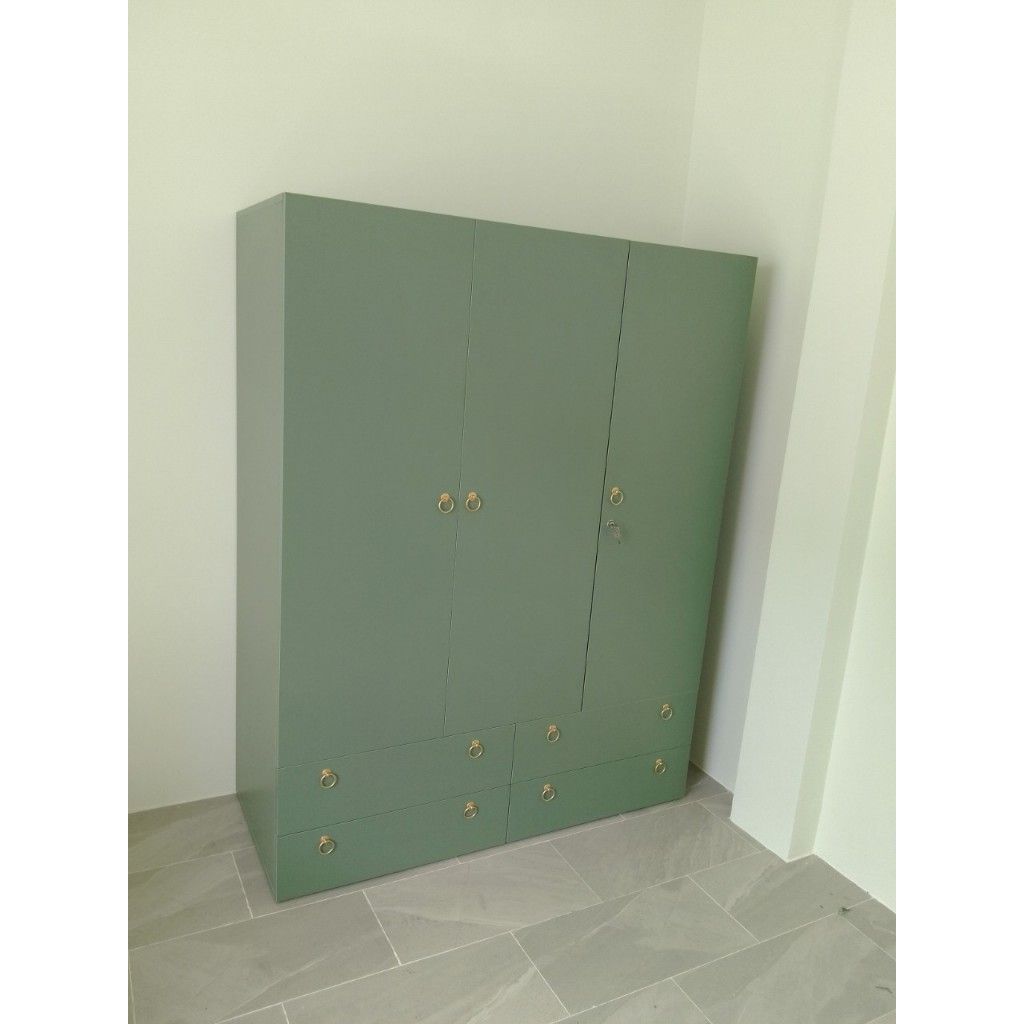 HAPPY FURNITURE , Tủ quần áo 4 ngăn kéo 3 ngăn cửa mở - WESLEY , TCM_019 , 140cm x 58cm x 180cm
