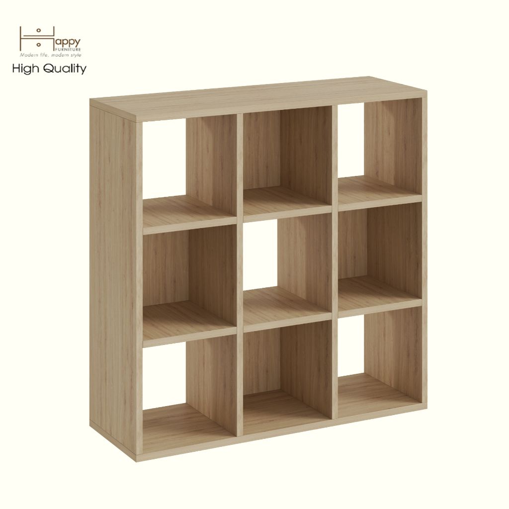 HAPPY FURNITURE , Kệ sách 9 ngăn - CHANN, KSA_112 , 80cm x 28cm x 80cm DxRxC