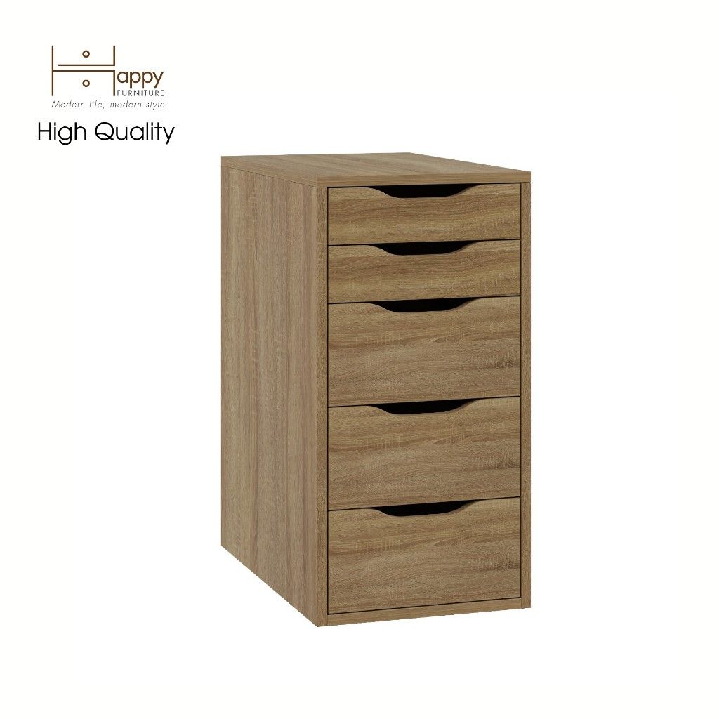 HAPPY FURNITURE , Tủ lưu trữ 5 ngăn kéo - LILY , THK_052 , 36cm x 58cm x 70cm