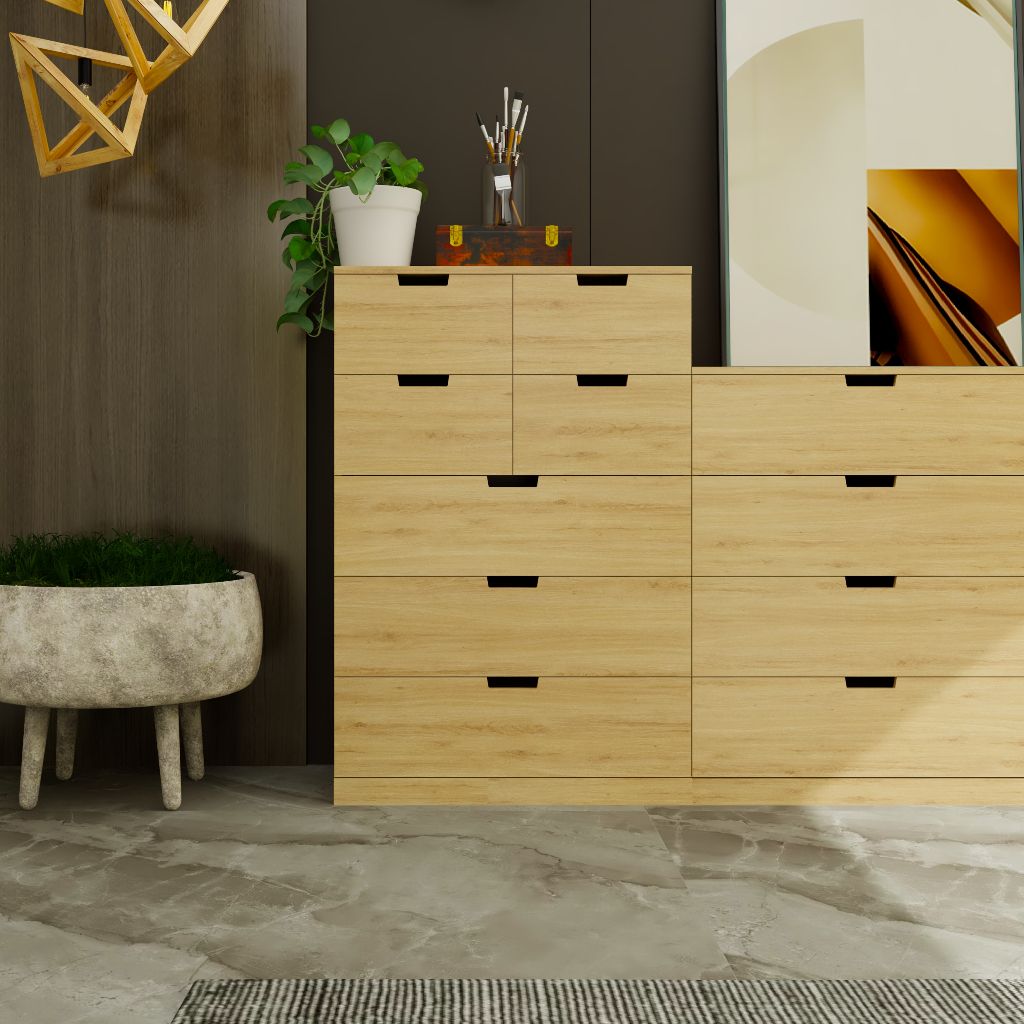 HAPPY FURNITURE , Tủ đựng đồ 7 ngăn kéo - SCANDINA , THK_100 , 80cm x 47cm x 120cm