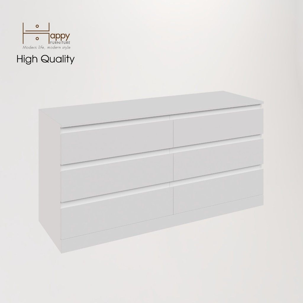 HAPPY FURNITURE , Tủ 6 ngăn kéo - DOOBIE , THK_004 , 160cm x 48cm x 78cm