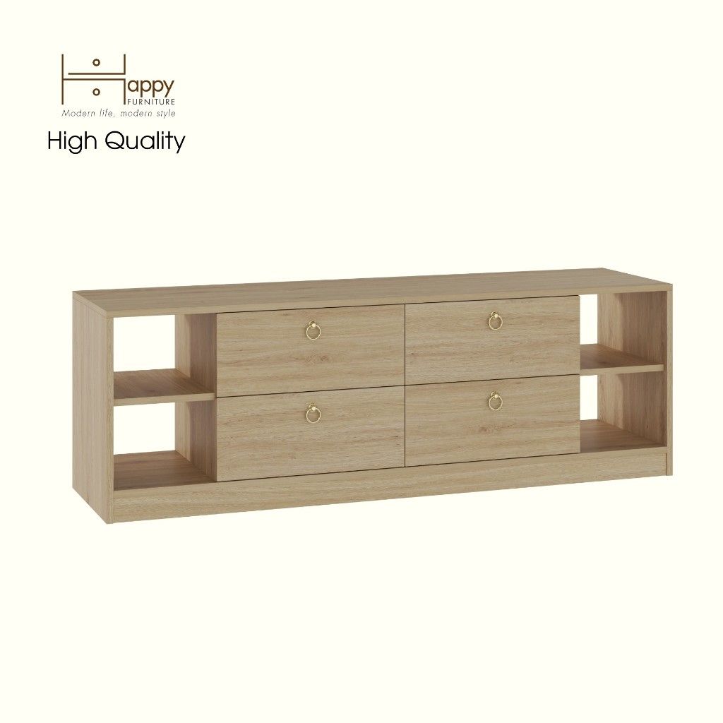 HAPPY FURNITURE , Tủ lưu trữ 4 ngăn kéo - MERI , THK_295 , 150cm x 40cm x 50cm DxRxC
